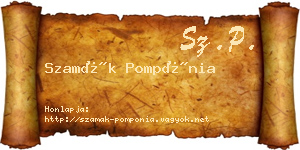 Szamák Pompónia névjegykártya